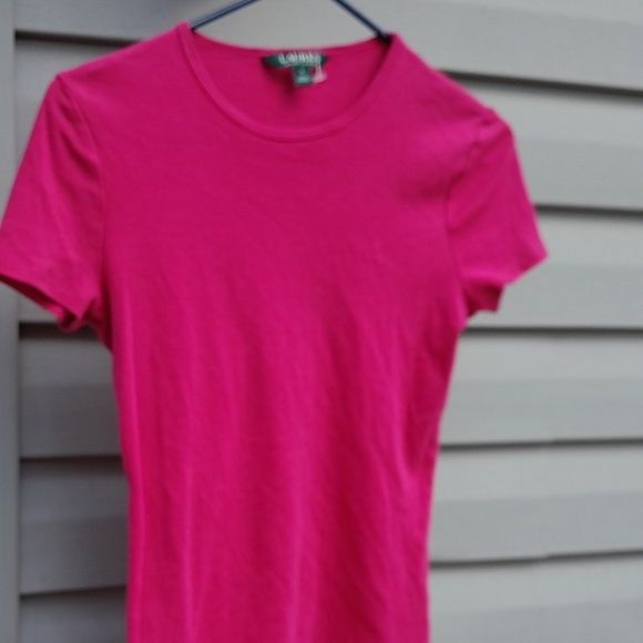 Ralph Lauren Womwns M Fuchsia Tee - Picture 4 of 6
